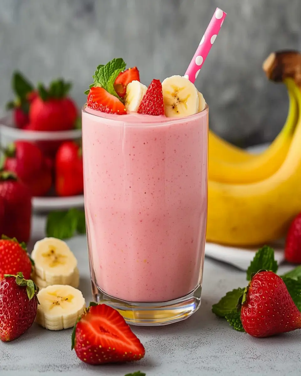 Strawberry Banana Yogurt Smoothie First Image First Image