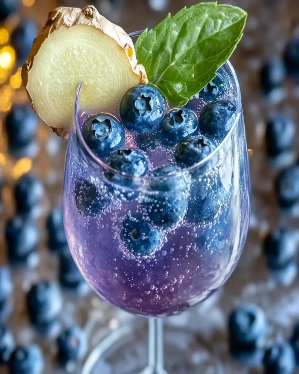 Sparkling Blueberry Ginger Mocktail First Image First Image