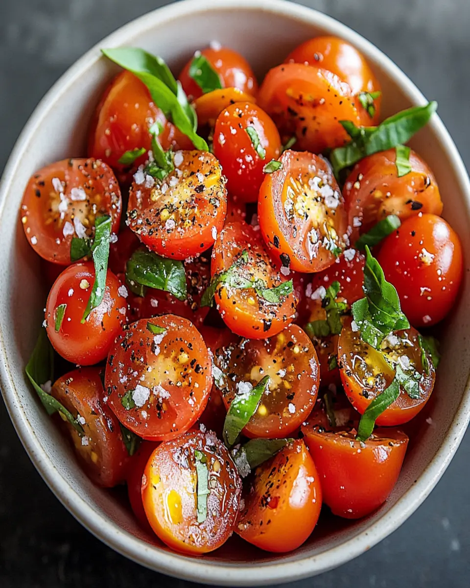Fresh and Flavorful Tomato Garlic Salad Recipe First Image First Image