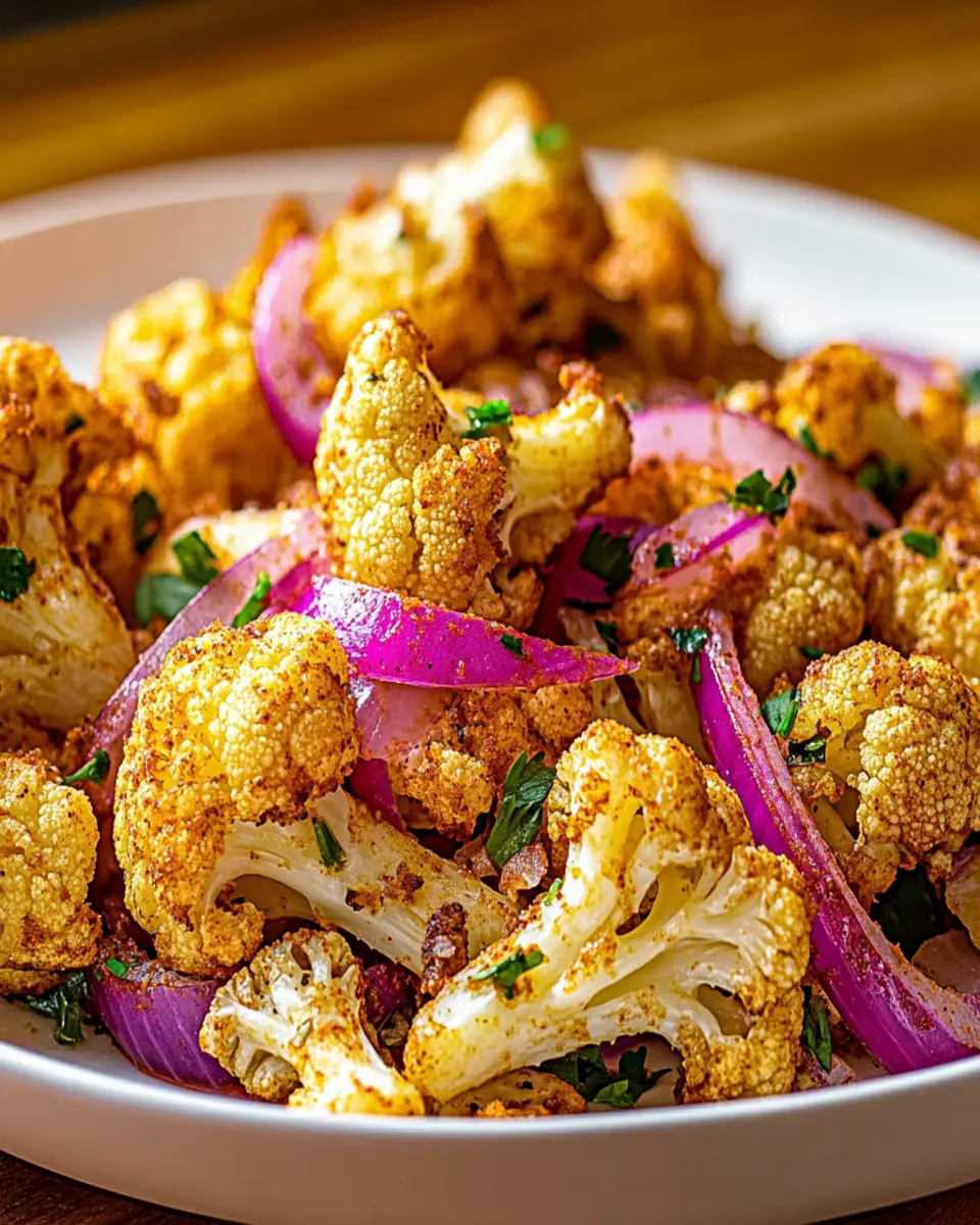 Air-Fryer Cauliflower with Red Onion and Ras al Hanout First Image First Image