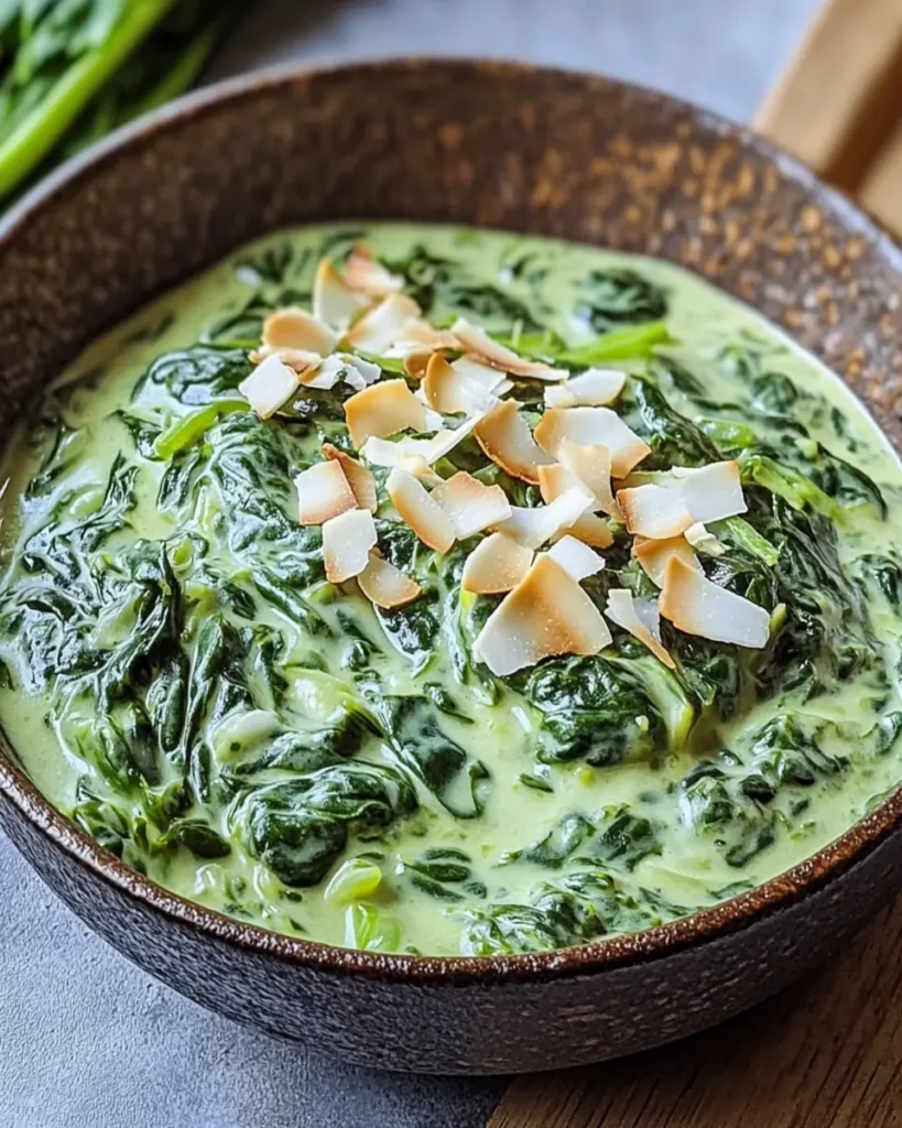 Creamy Coconut Creamed Spinach – A Tropical Delight Recipe First Image First Image