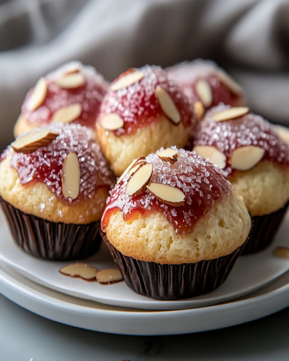 Strawberry Muffins With Candied Almonds First Image First Image