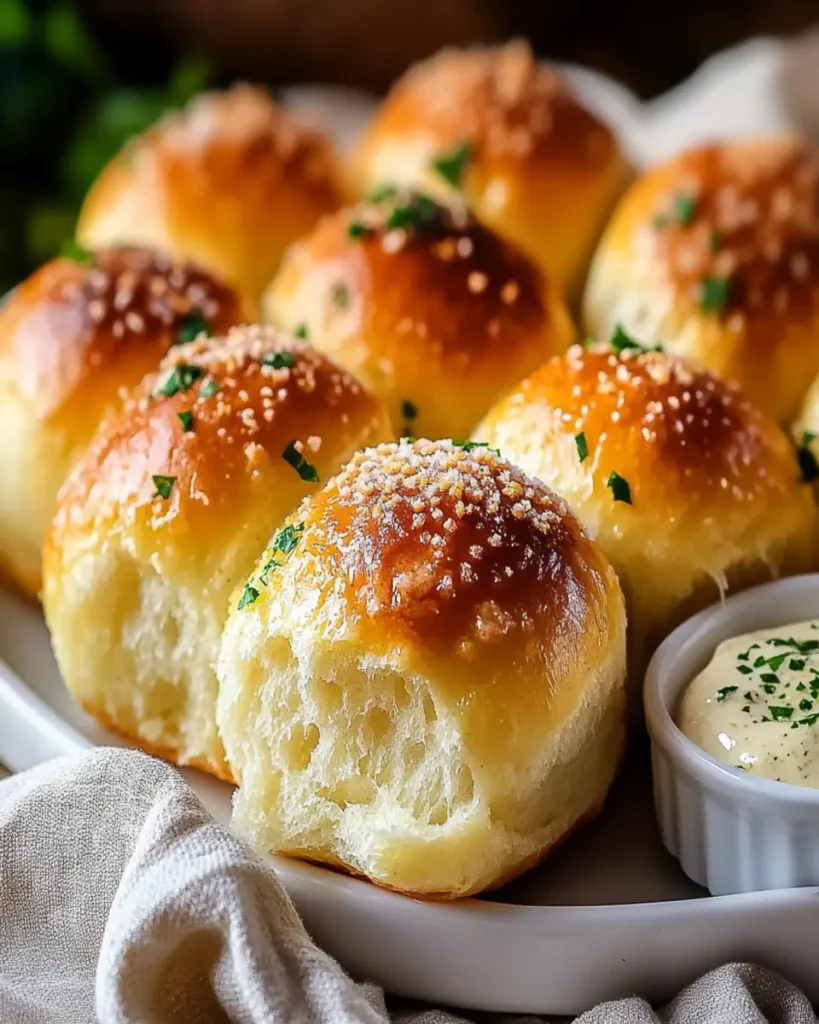 30-Minute Garlic Parmesan Dinner Rolls You’ll Love Today! First Image First Image