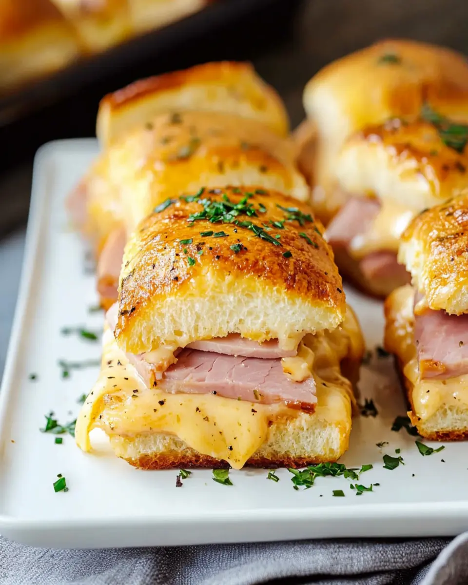 Ham and Melted Cheese Sliders First Image First Image