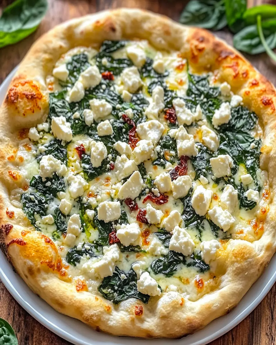 Greek Roasted Garlic Spinach White Pizza First Image First Image