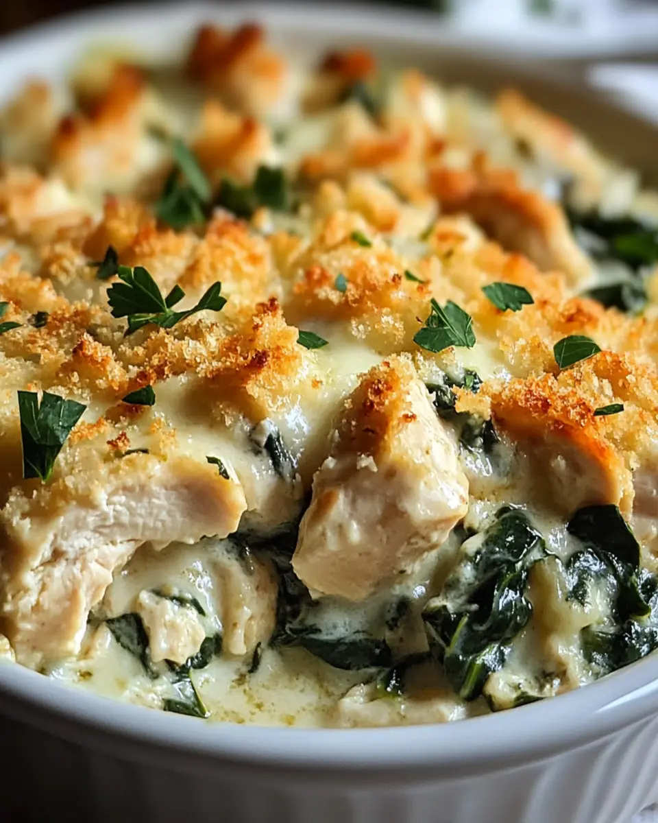 Chicken and Spinach Casserole with Cream Cheese First Image First Image