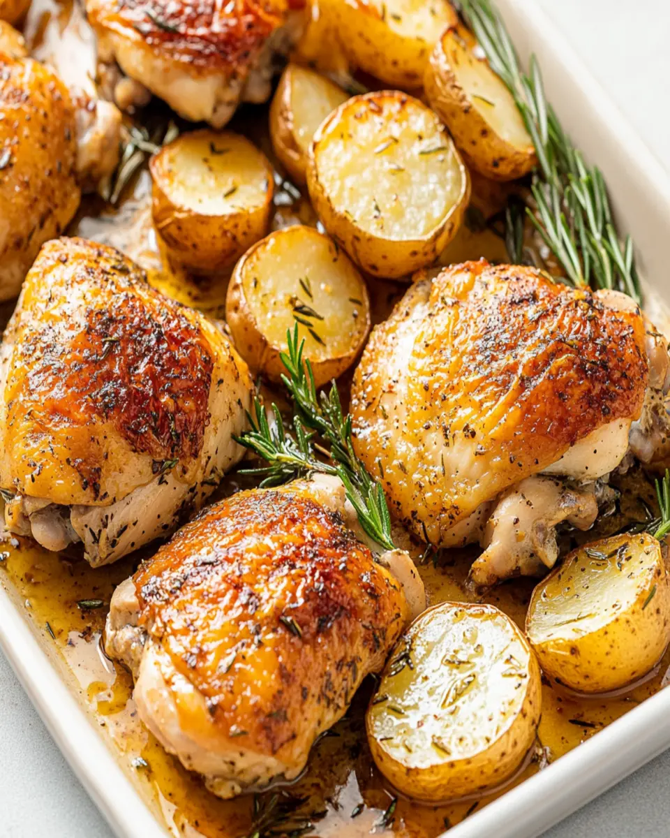 Sheet Pan Baked Chicken and Potatoes Recipe First Image First Image