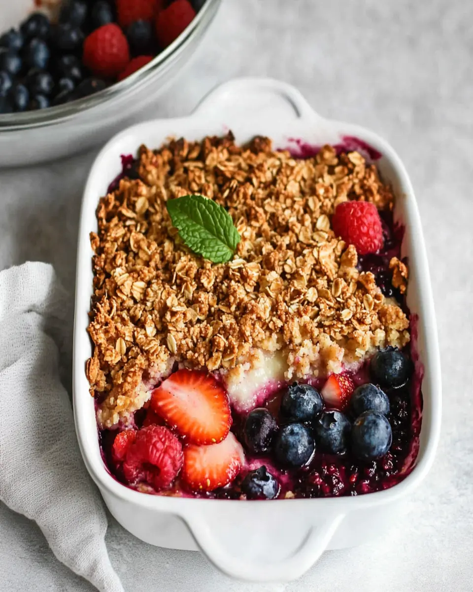 Healthy Mixed Berry Crisp (Easy, Naturally Sweetened) First Image First Image