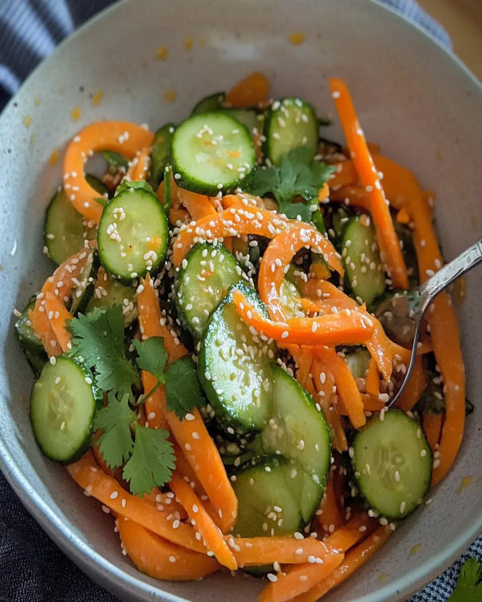Spicy Sesame Cucumber Carrot Salad First Image First Image