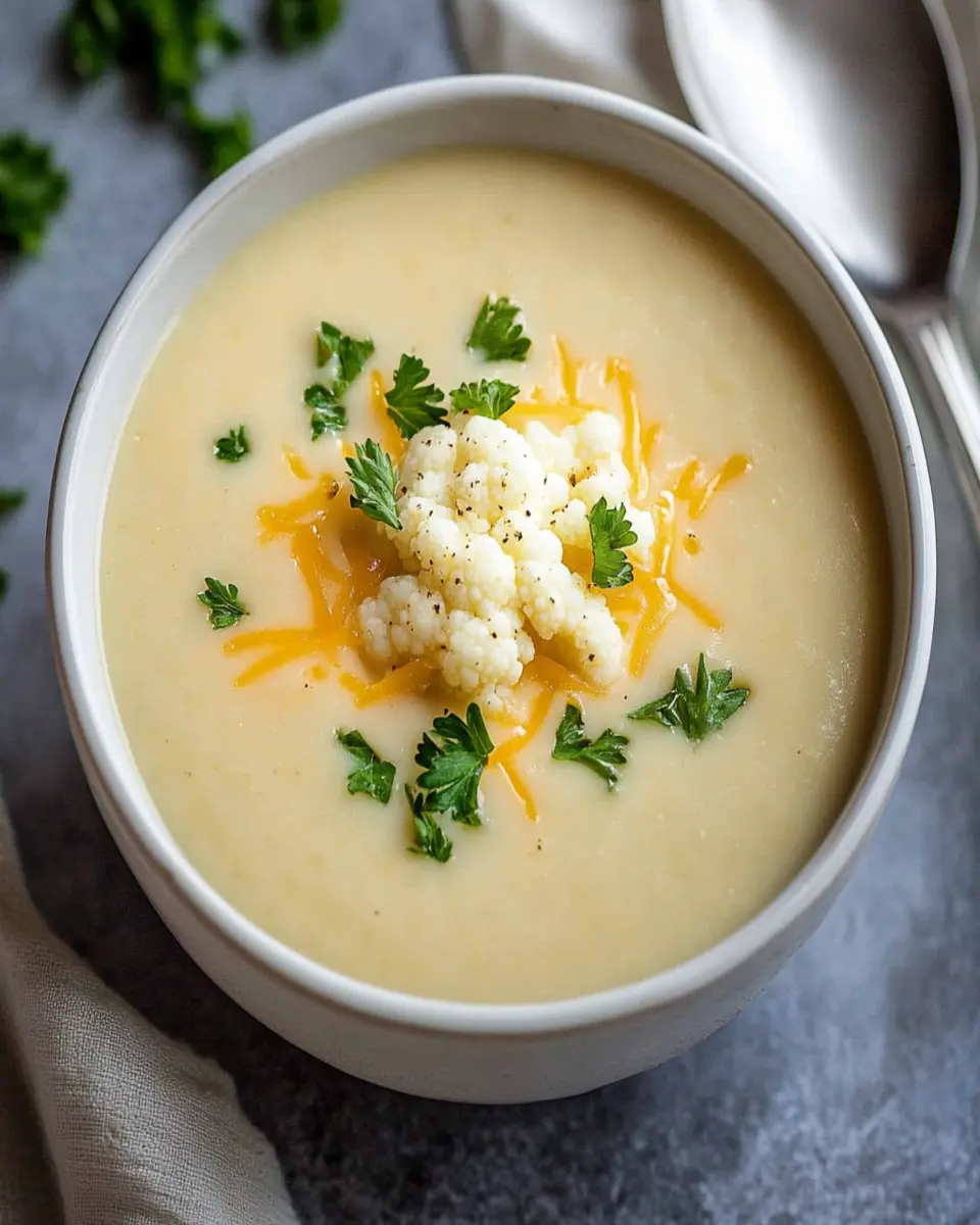 Cheesy Cream of Cauliflower Soup First Image First Image