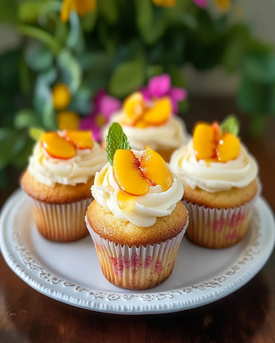 Honey Peach Cream Cheese Cupcakes First Image First Image