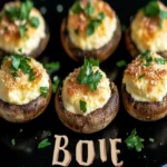 Cream Cheese Stuffed Mushrooms with Garlic and Parmesan Recipe First Image First Image