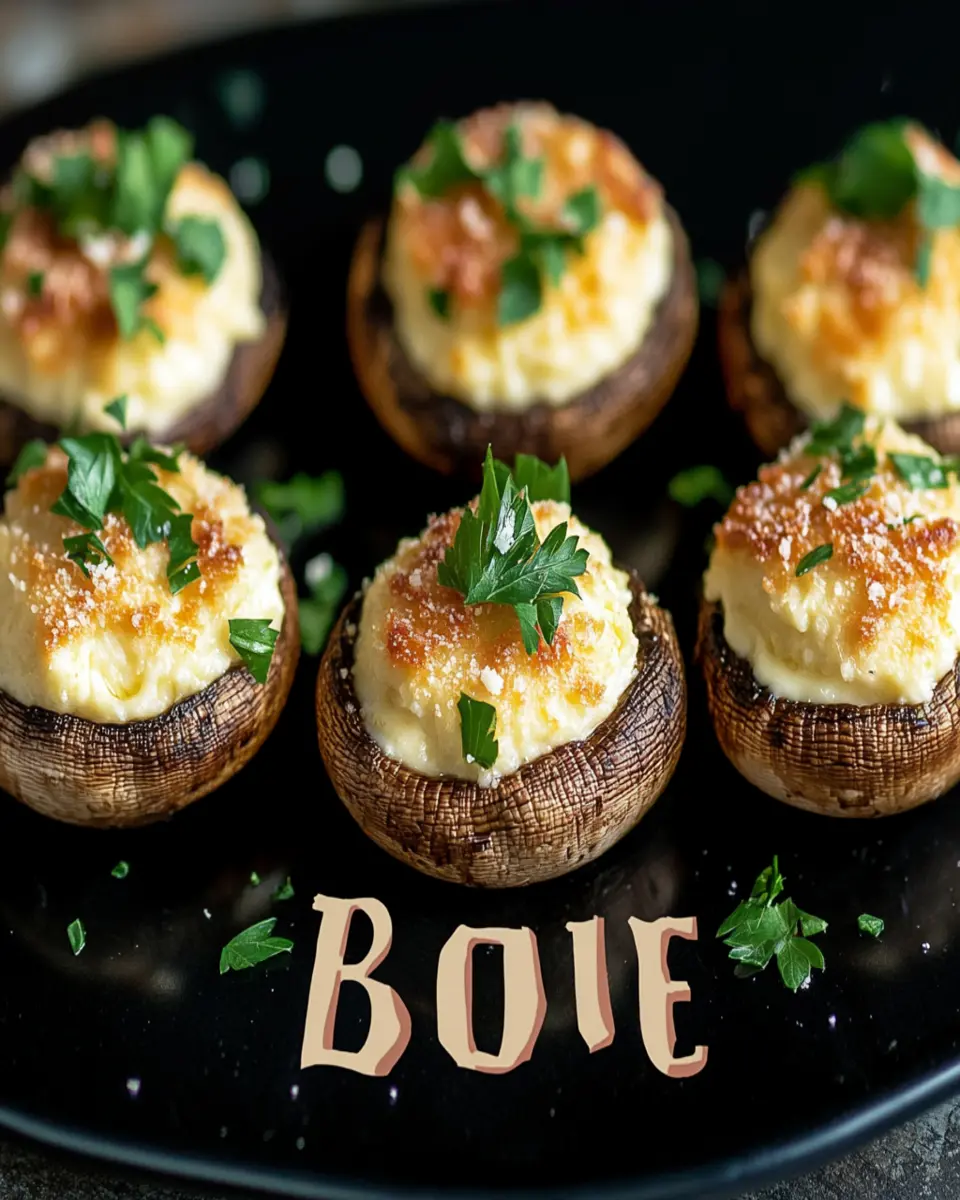Cream Cheese Stuffed Mushrooms with Garlic and Parmesan Recipe First Image First Image