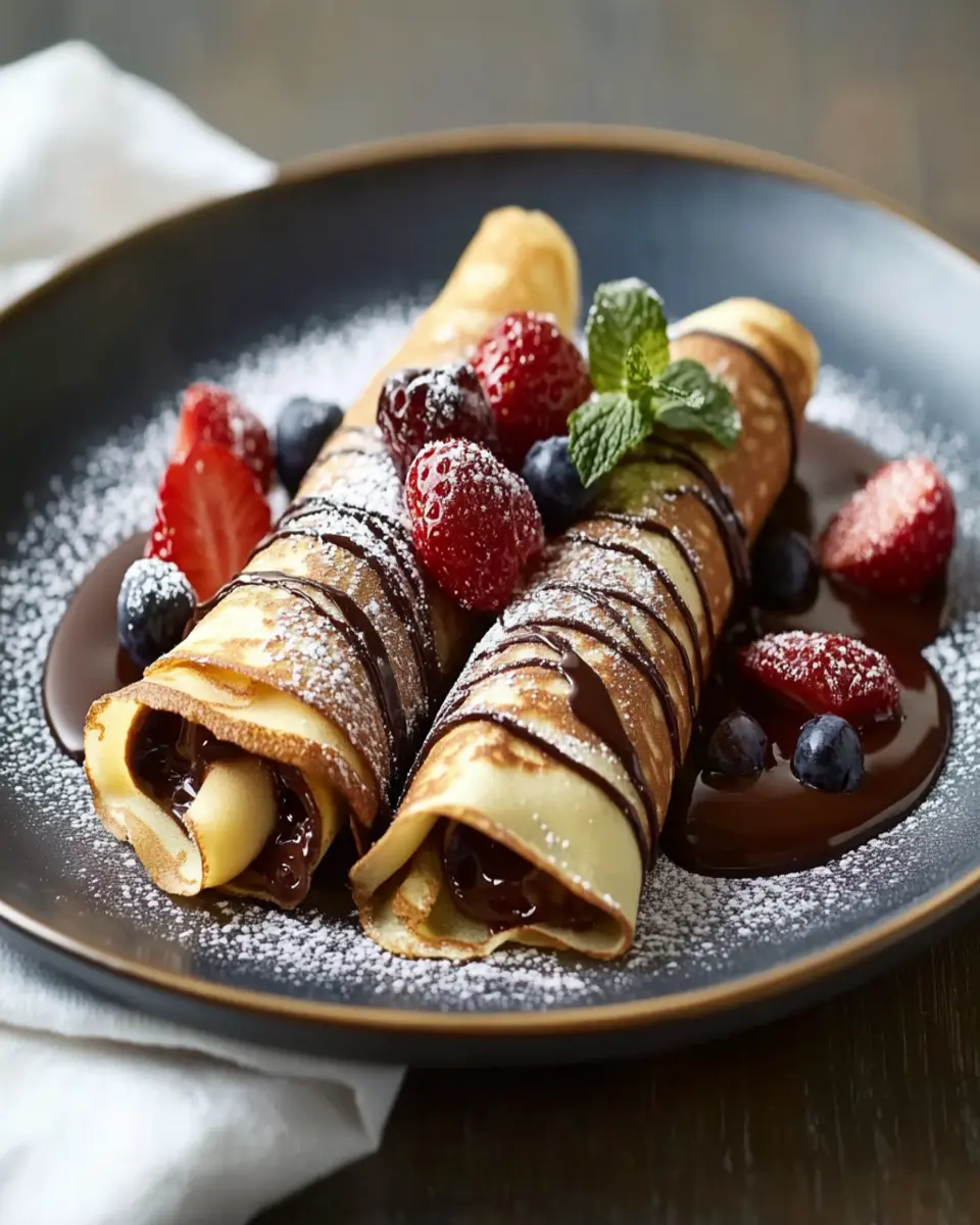 Handmade Chocolate-Filled Rolled Crepes First Image First Image