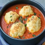 Warm Tomato Soup with Cheddar Bay Dumplings for Cozy Evenings First Image First Image