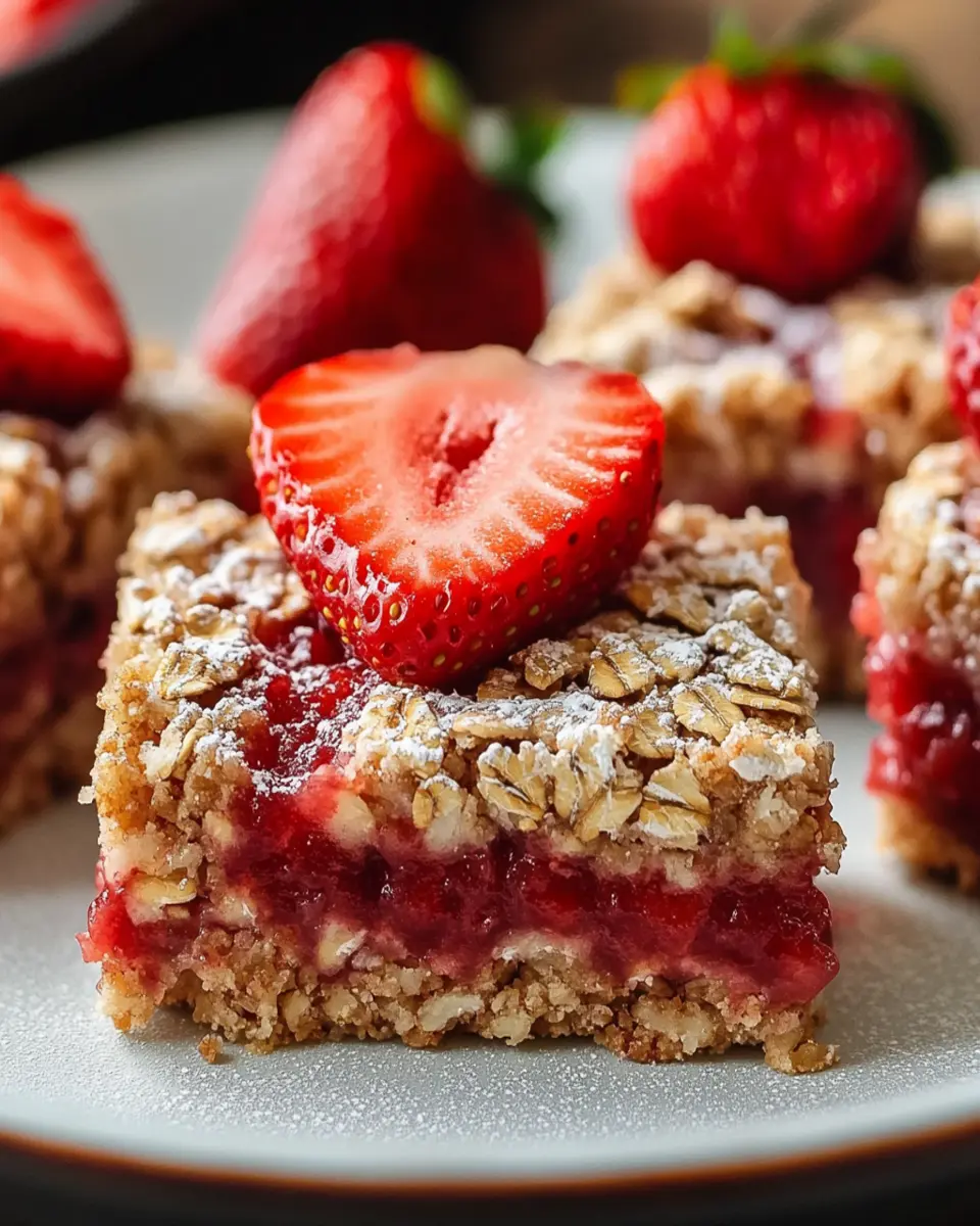Easy Strawberry Oat Bars-Healthy Breakfast Treat First Image First Image