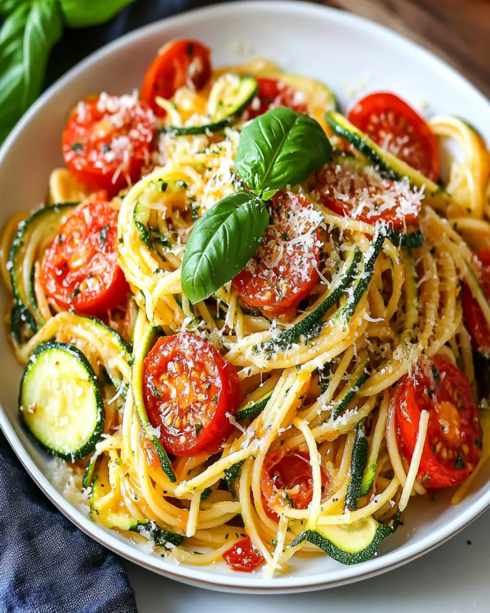 Healthy Tomato Zucchini Pasta Recipe First Image First Image