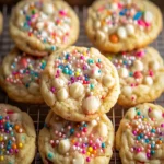 White Chocolate Confetti Cookies- Easy Festive Treats First Image First Image