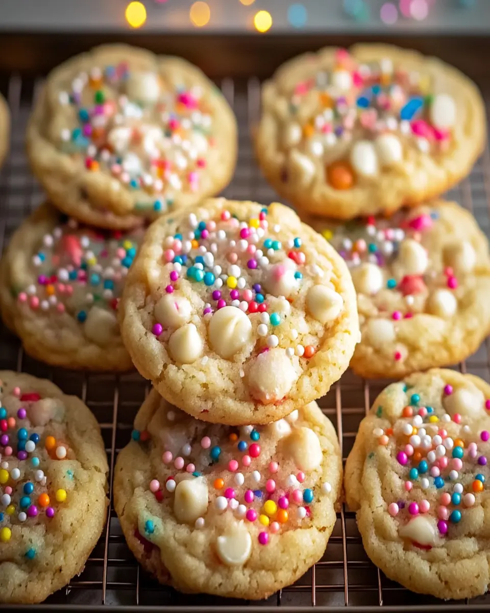 White Chocolate Confetti Cookies- Easy Festive Treats First Image First Image