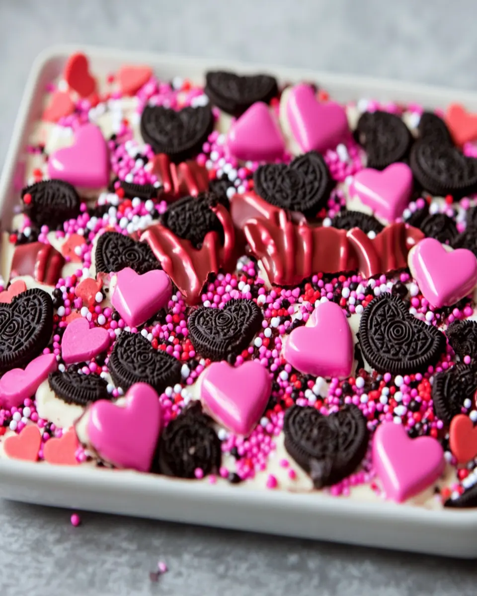 Valentine’s Day Oreo Cookie Bark First Image First Image