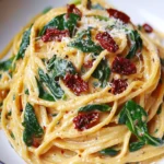 Linguine with Spinach and Sun-Dried Tomato Cream Sauce First Image First Image