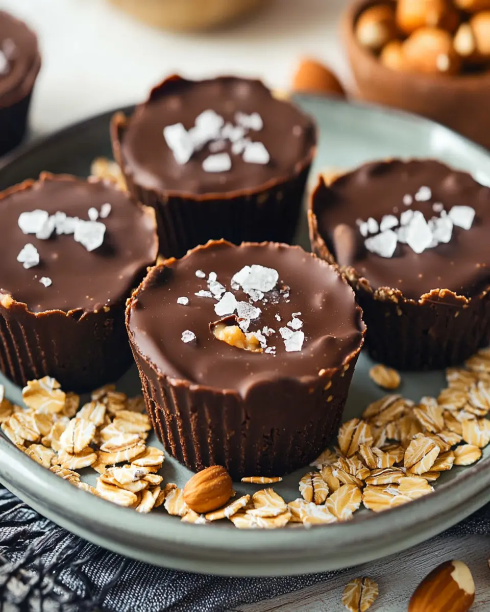 Chocolate No Bake Peanut Butter Oat Cups First Image First Image