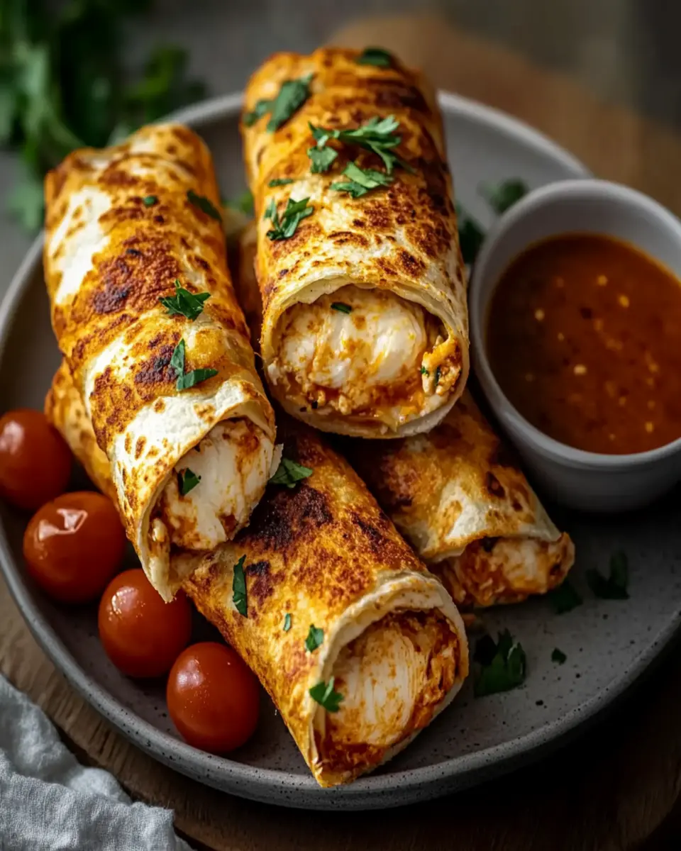 Crispy Air Fryer Chicken Mozzarella Wraps First Image First Image