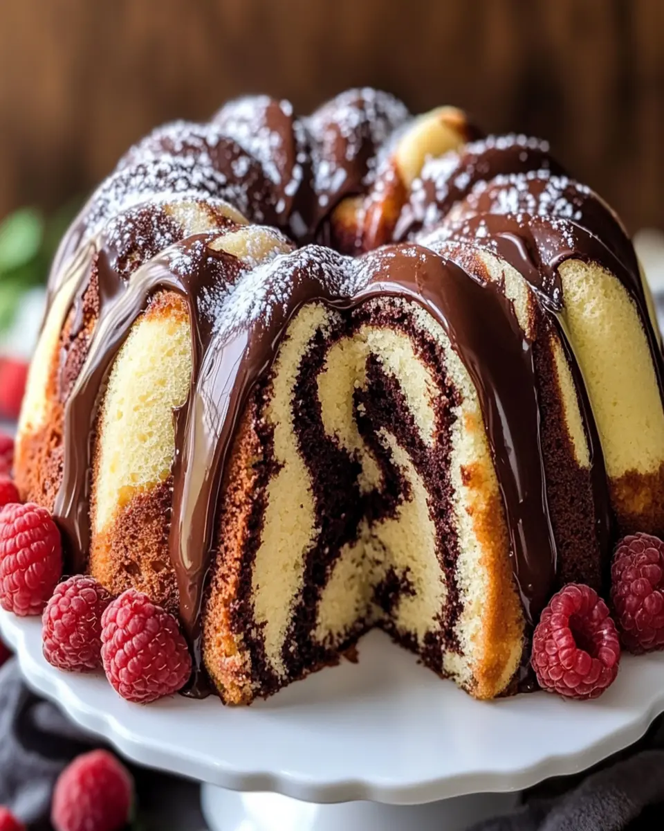 Chocolate Vanilla Marble Bundt Cake: Bake a Delight! First Image First Image