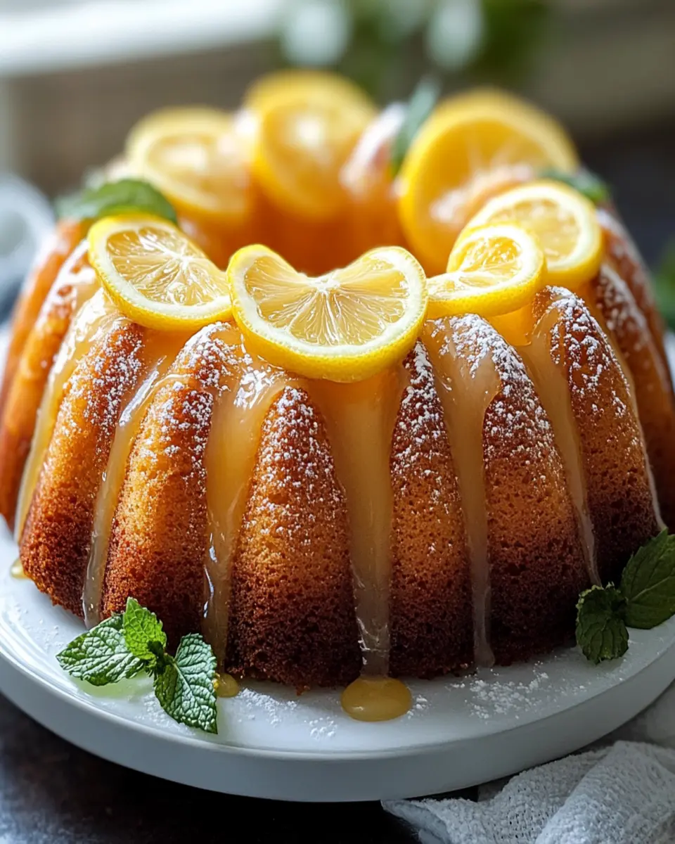 GOLDEN GLAZED LEMON BUNDT CAKE: A Zesty Delight Awaits! First Image First Image