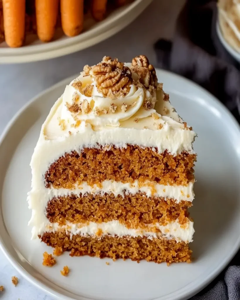 Moist Spiced Carrot Cake Recipe with Cream Cheese Frosting First Image First Image