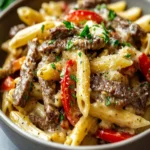 Ultimate Philly Cheesesteak Pasta: Hearty & Flavorful First Image First Image