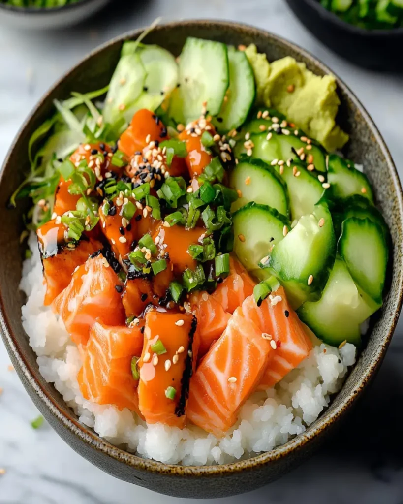Spicy Salmon Sushi Rice Bowl First Image First Image