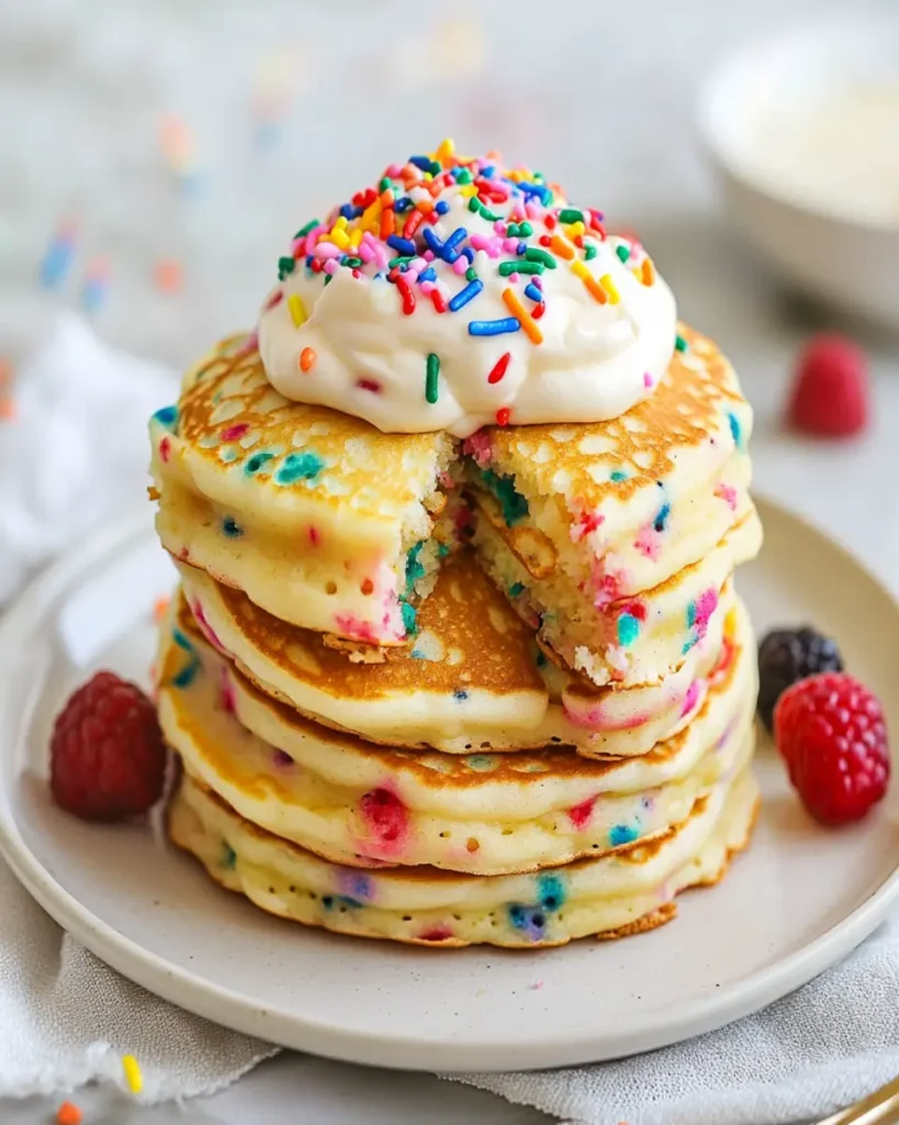 Homemade Funfetti Pancakes (Birthday Cake Pancakes) First Image First Image