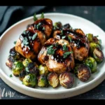 Balsamic Chicken and Brussel Sprouts: Creamy Comfort in Every Bite First Image First Image