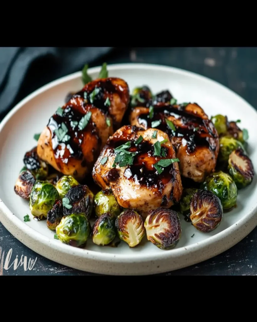 Balsamic Chicken and Brussel Sprouts: Creamy Comfort in Every Bite First Image First Image